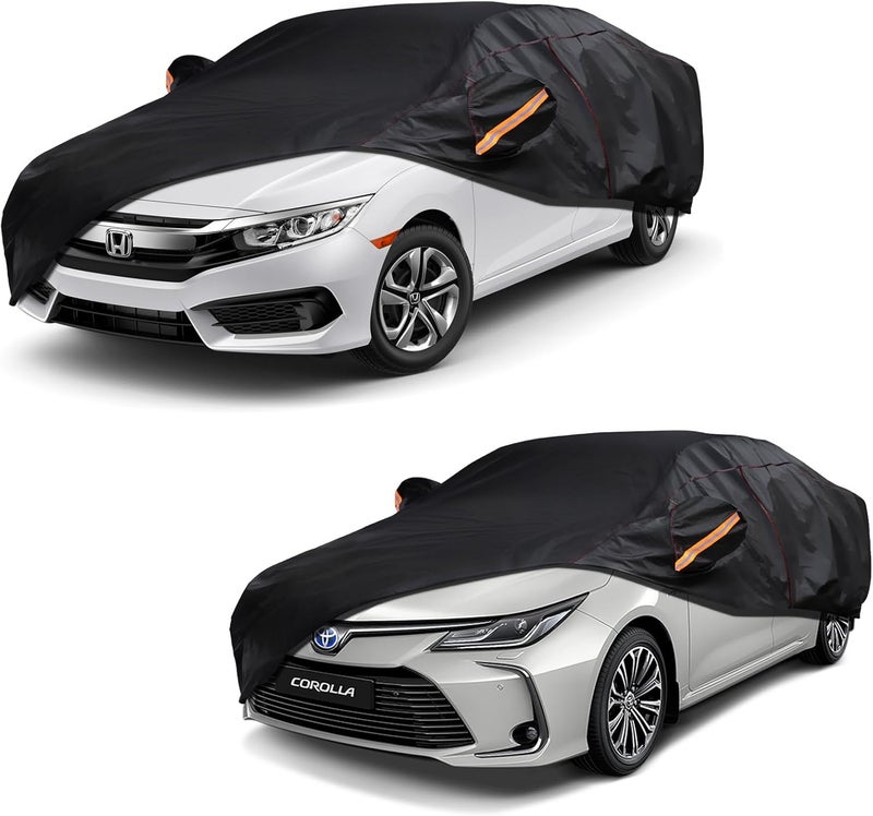 AltoCover Car Cover Custom Fit for Toyota Corolla 2013-2025, Honda Civic 2016-2025, 6 Layer Heavy Duty Car Cover Waterproof All Weather with Cotton Liner & Door Zipper - Image 1